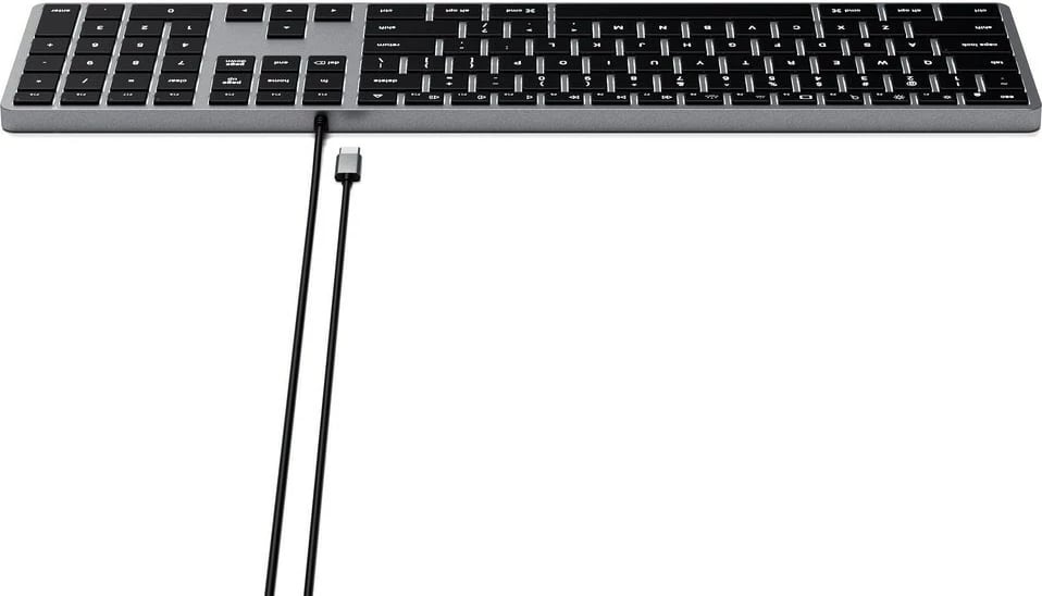 Tastierë Satechi Slim W3, Universal, USB Type-C, QWERTY, Anglisht, Alumini, E zezë