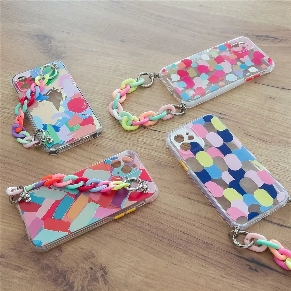 Mbështjellës Hurtel Color Chain Case për Samsung Galaxy A42 5G, me zinxhir shumëngjyrësh