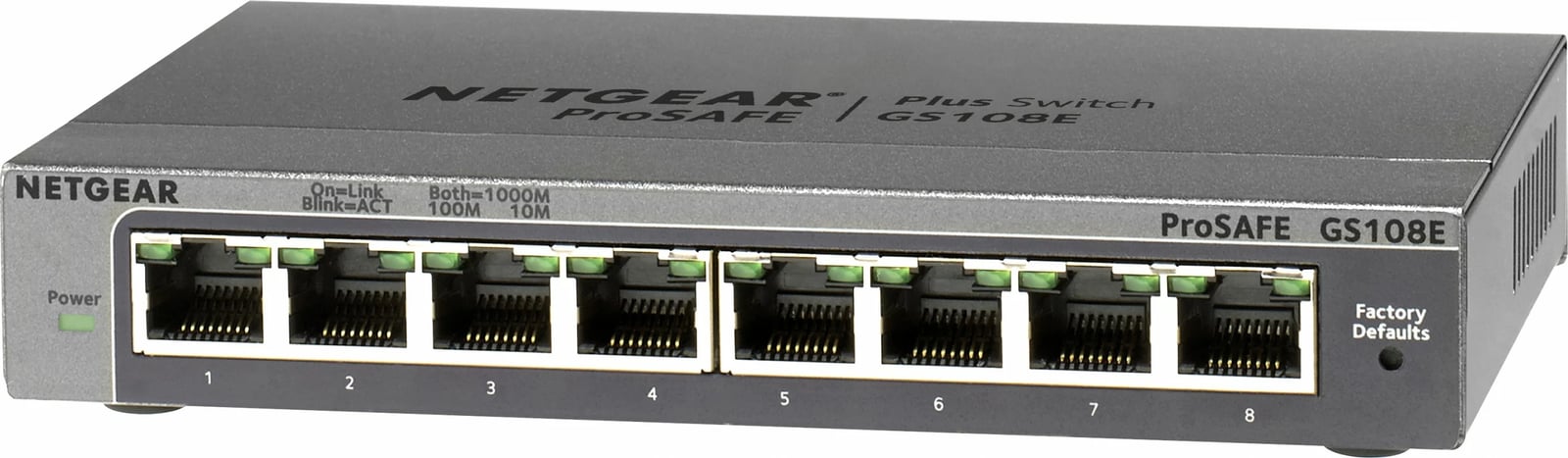Switch NETGEAR GS108E, Managed, Gigabit Ethernet (10/100/1000), Full duplex