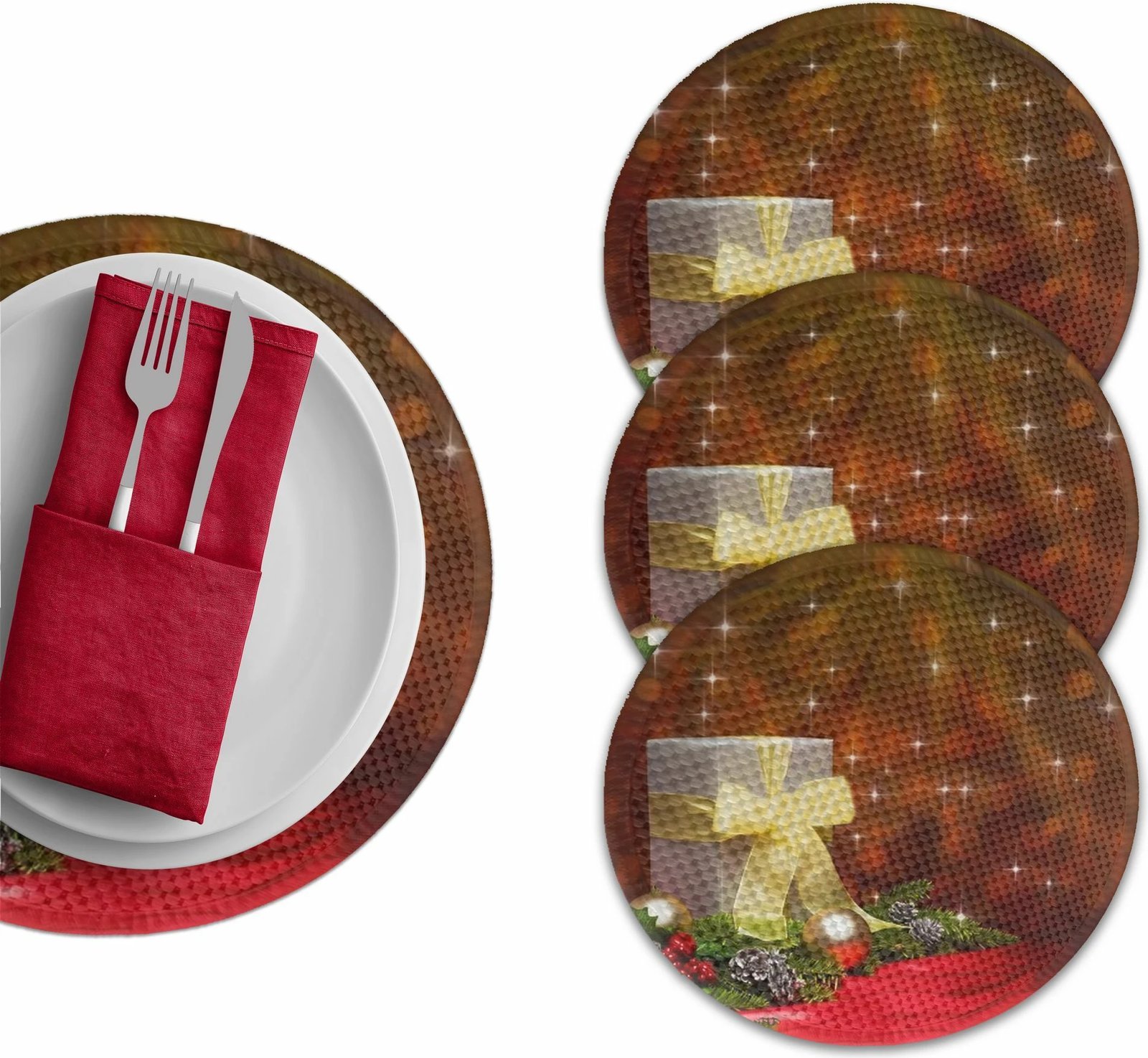 Set nënshtrues tavoline Hermia Concept, shumëngjyrësh, 37cm, 4 copë, 4270Supla