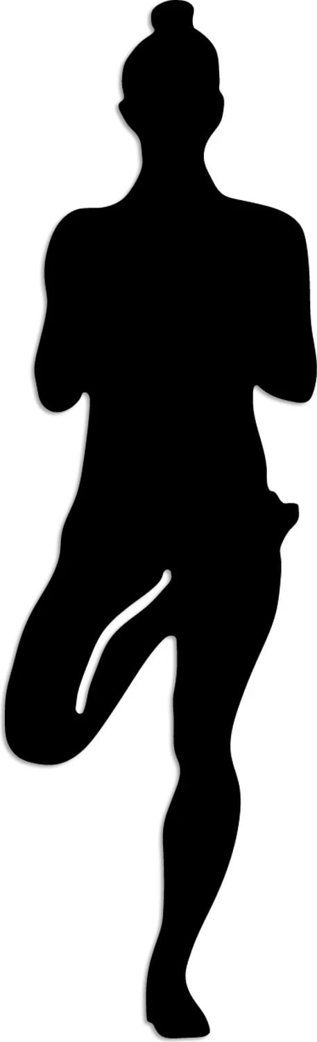 Aksesor dekorativ metalik për mur, Yoga 2, ngjyrë e zezë, Wallity, 18x60cm