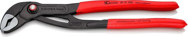 Darë rrëshqitëse Knipex 87 21 300, 300mm, krom-vanadium, dorezë plastike, e kuqe