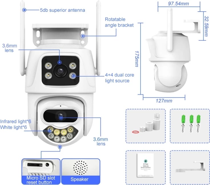 Kamere Wifi Triple Lense 9.0MP ICSEE P40