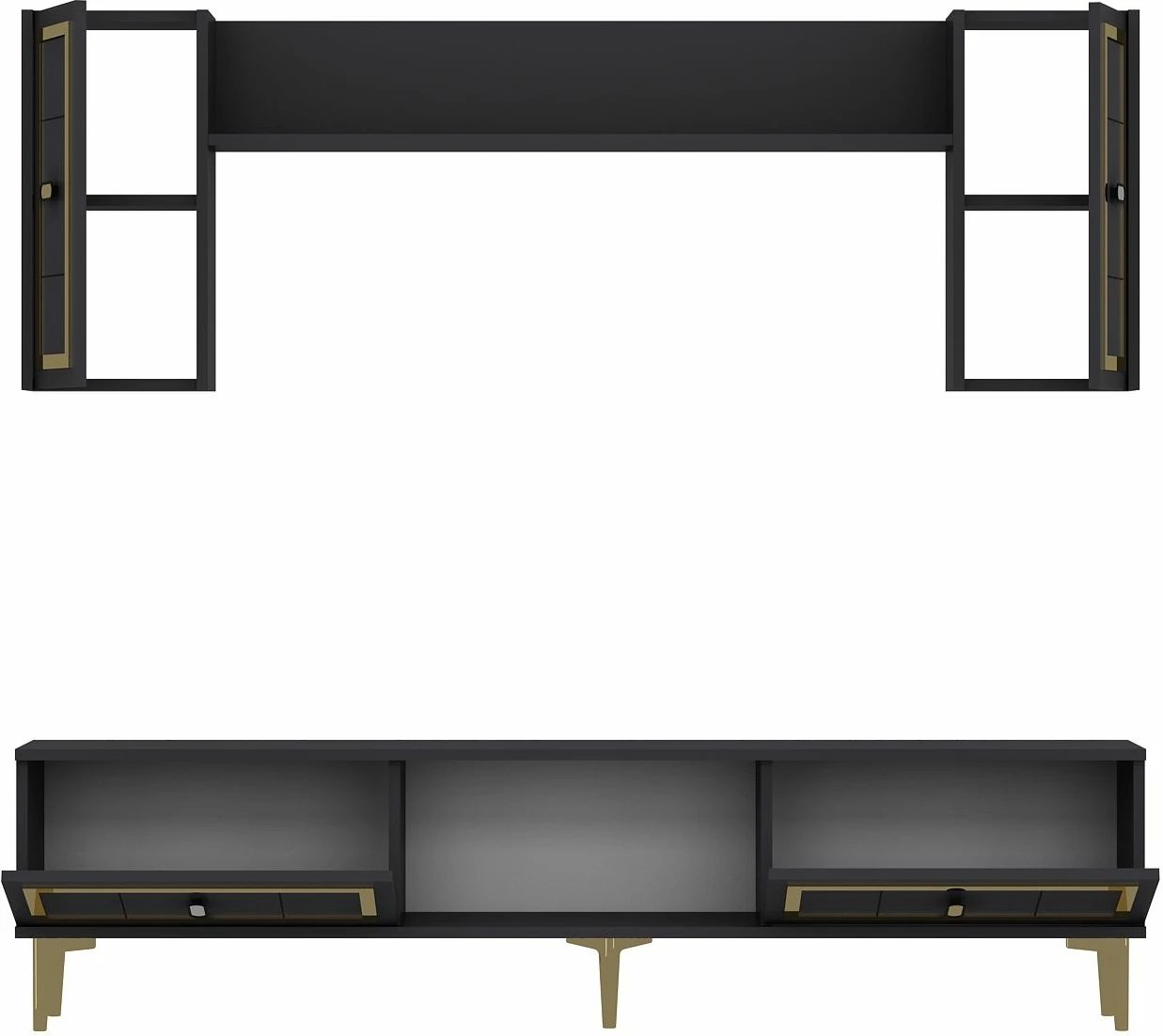 Komodë TV Skye Decor, ngjyrë antracit, ar