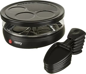 Grill raclette elektrik, Adler, CR 6606, 1200W, pjatë 25 cm, e zezë, set me 6 tiganë