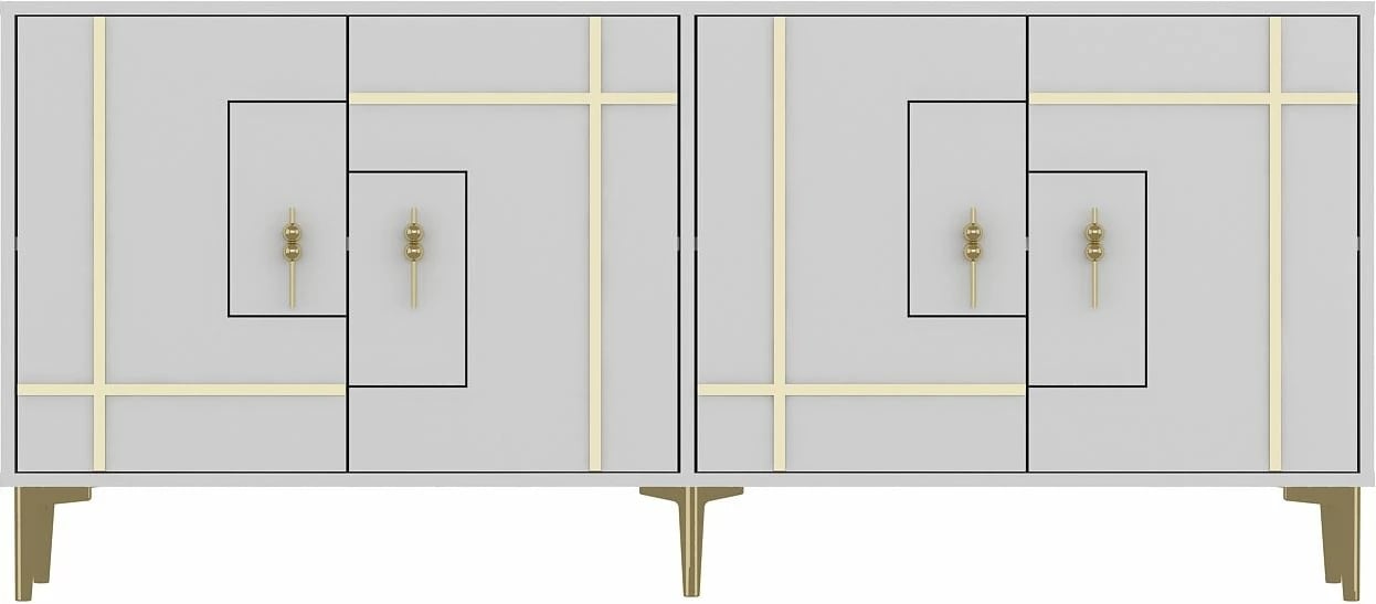 Konsolë dekorative, e bardhë dhe ari, Skye Decor, Simge