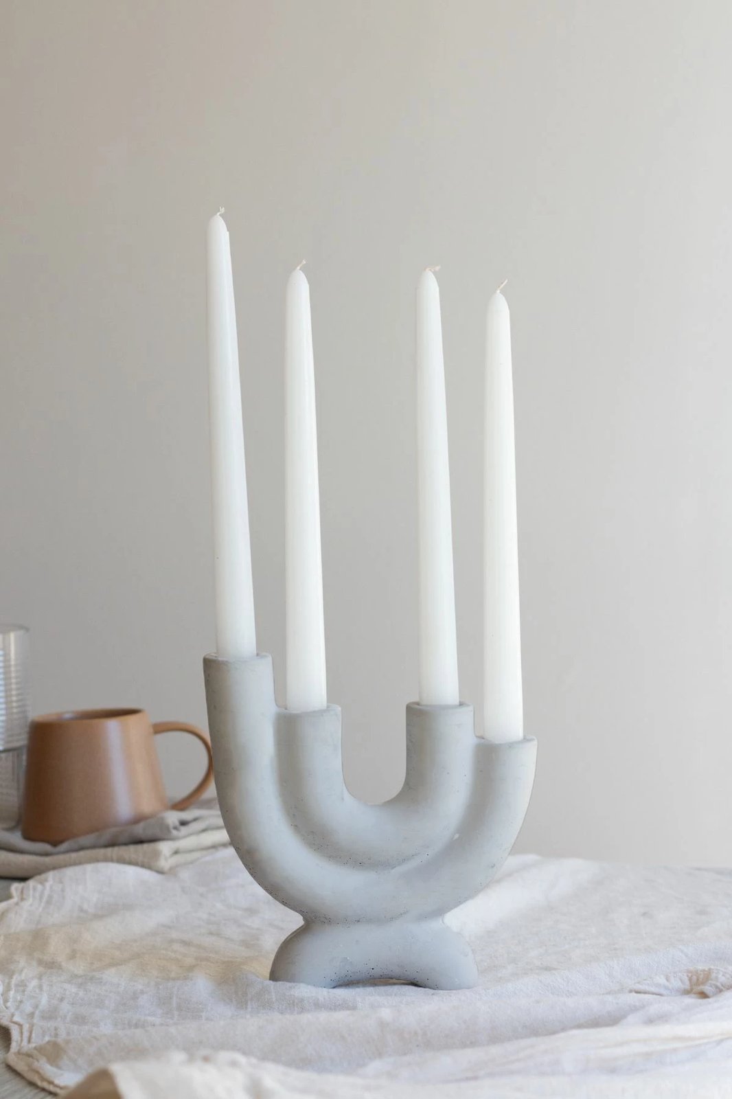 Set mbajtës qirinjsh (5 copë), Evila Originals, katër krahë, ngjyrë gri