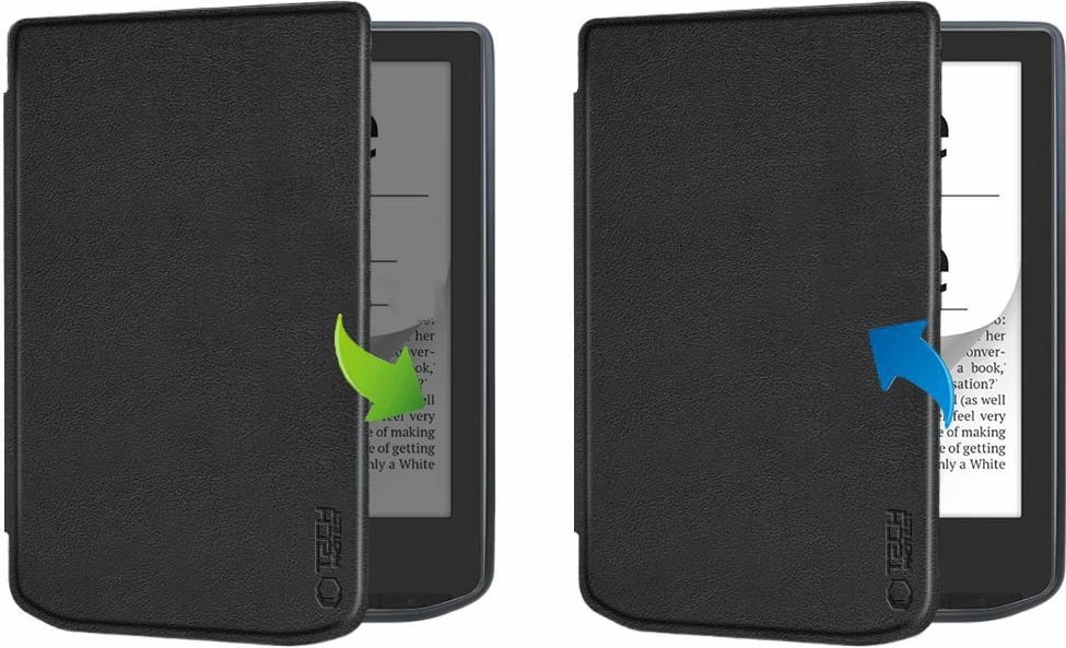 Mbështjellës Tech-Protect SmartCase për PocketBook Verse / Verse Pro, me lule Sakura, Kaltër