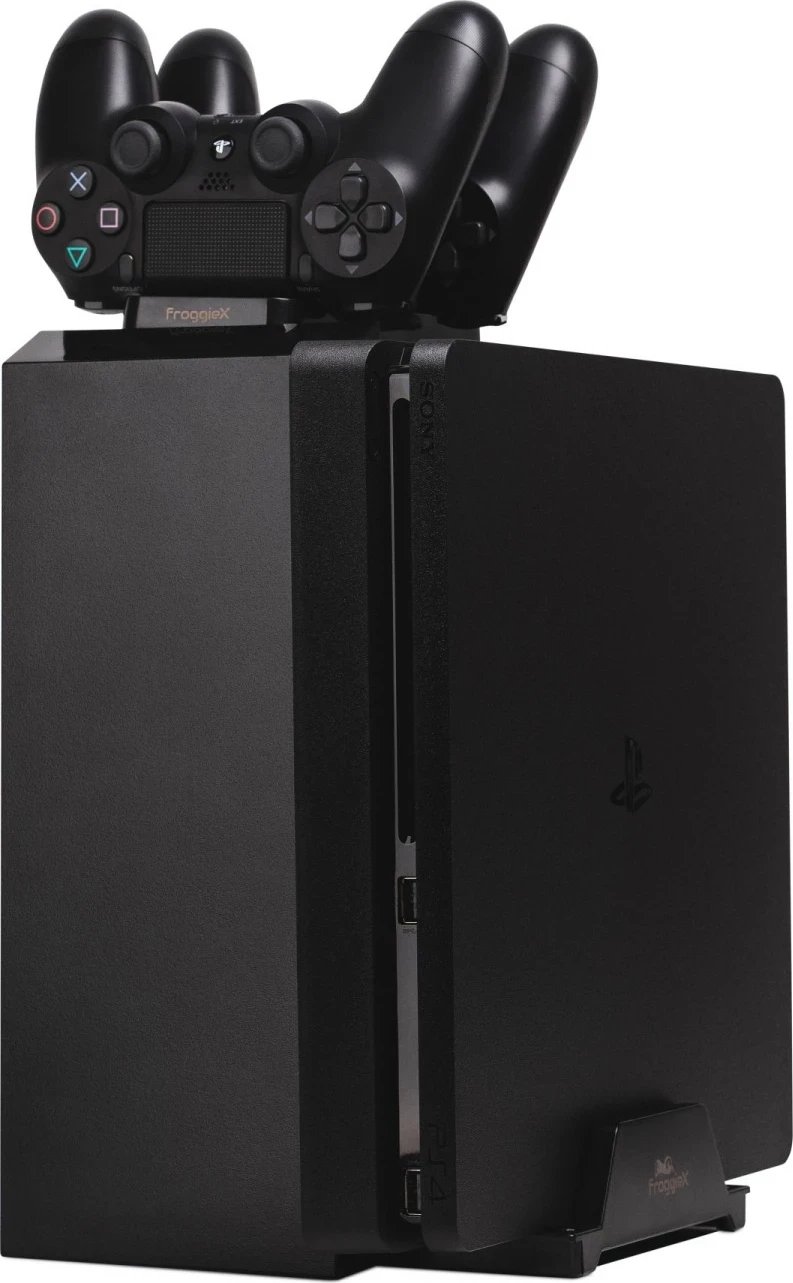 Kasë mbajtëse dhe karikuese për konzolë PS4 FroggieX, e zezë