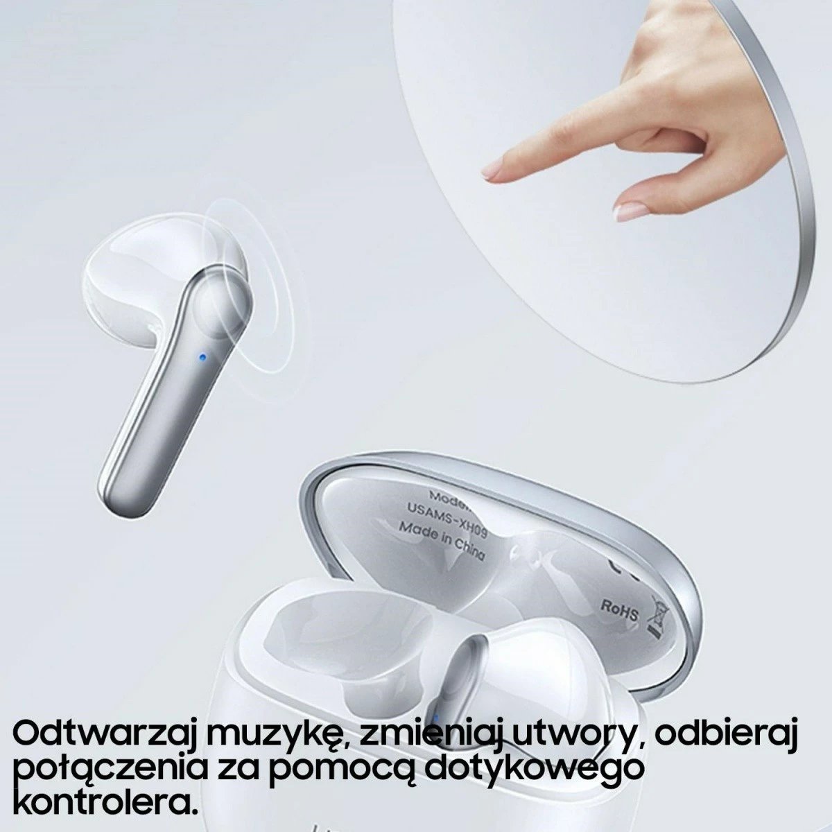 Kufje TWS USAMS XH Series, Bluetooth 5.1, mikrofon i dyfishtë, Blu