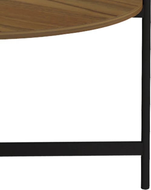 Tavolinë kafeje Aisle melamine, ngjyrë arre e zezë, D80x45cm