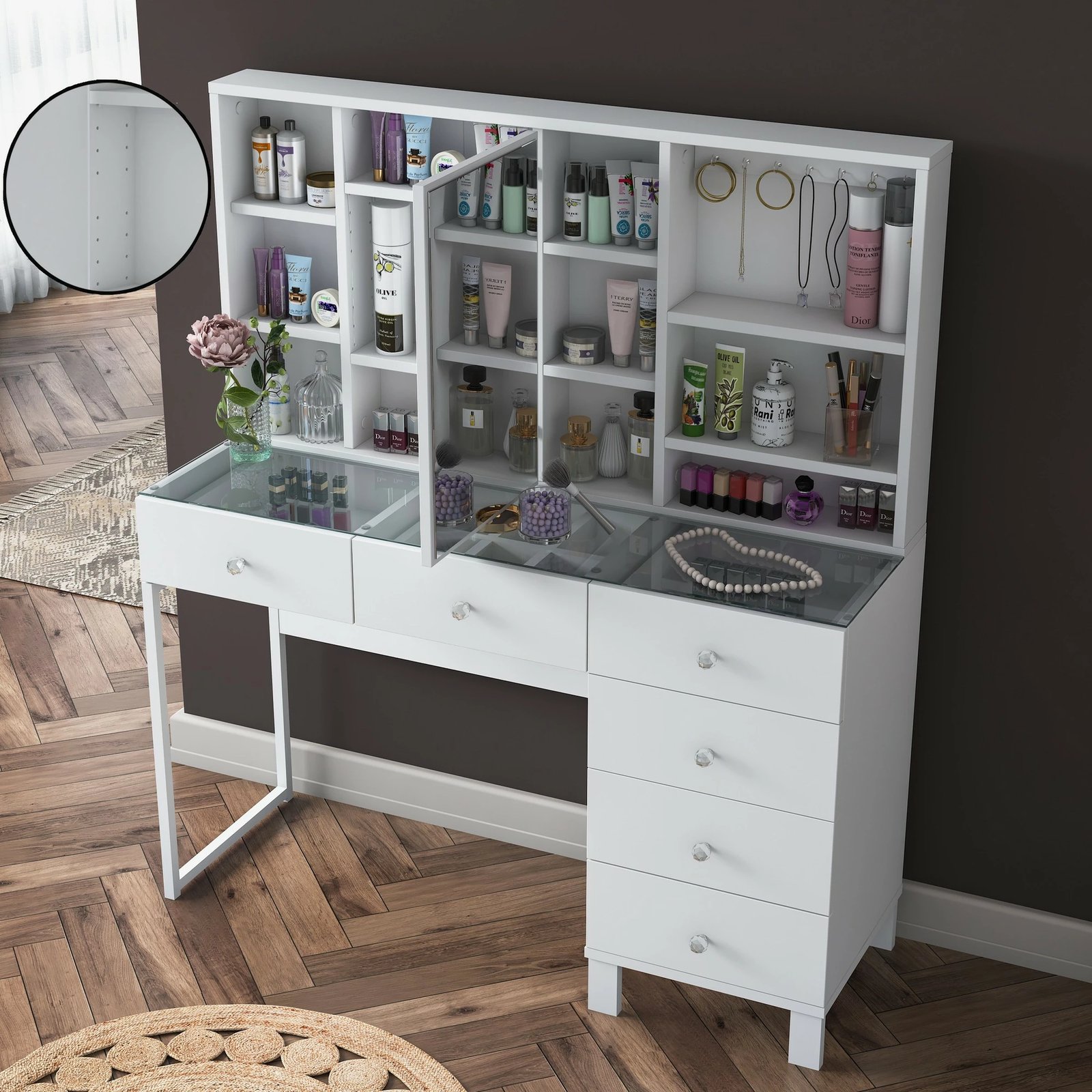 Tavolinë grimi Skye Decor, e bardhë, BJ140 - 3831