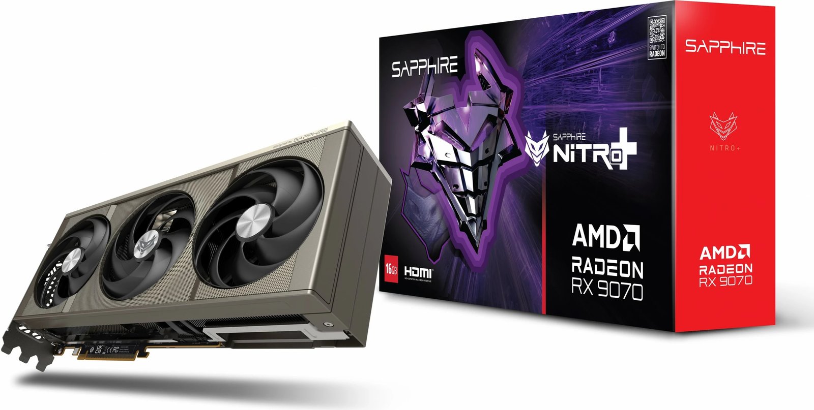 Kartelë grafike Sapphire NITRO+ Radeon RX 9070, 16 GB, GDDR6, PCI Express x16 5.0, Gri