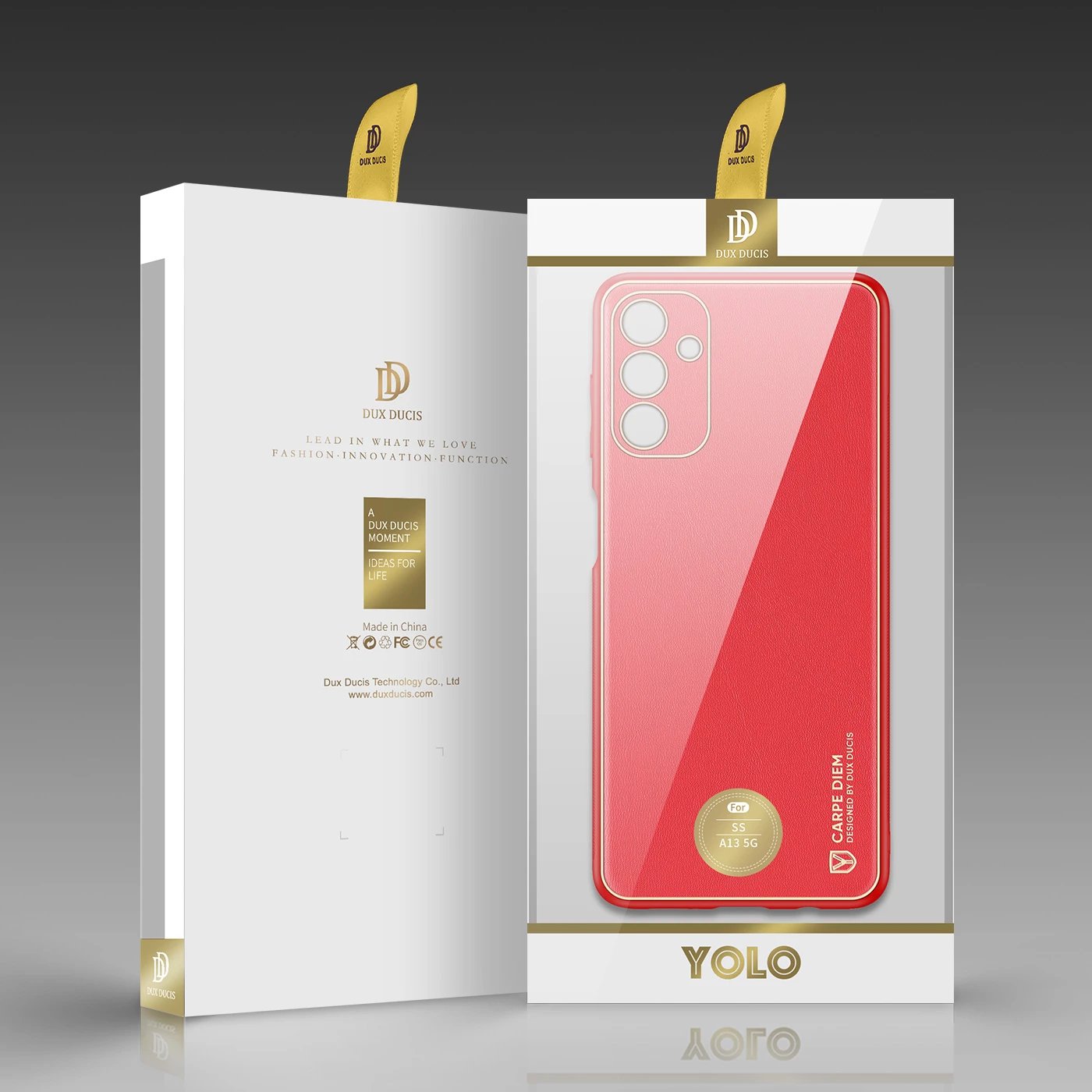 Mbështjellës Dux Ducis Yolo për Samsung Galaxy A13 5G, lëkurë ekologjike, Kuq