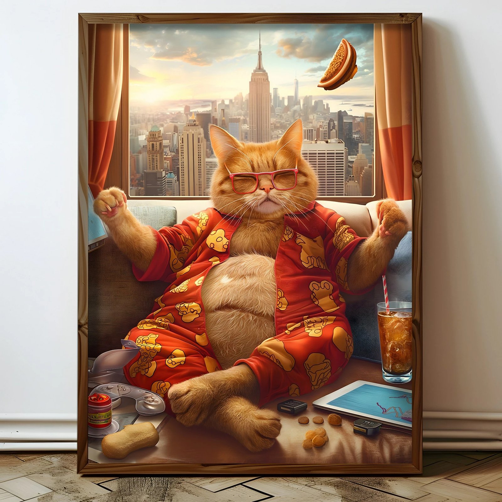 Pikturë dekorative me kornizë MDF, shumëngjyrëshe, HUM071, 50x70x3.5cm