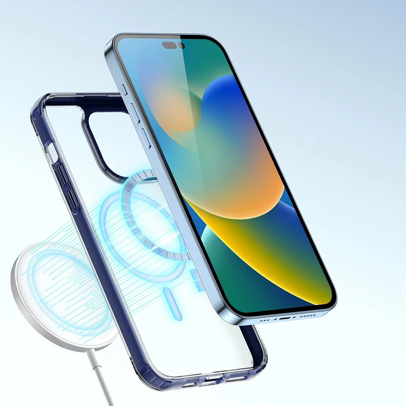 Mbështjellës Dux Ducis Clin2 për iPhone 14 Pro, MagSafe, kaltër