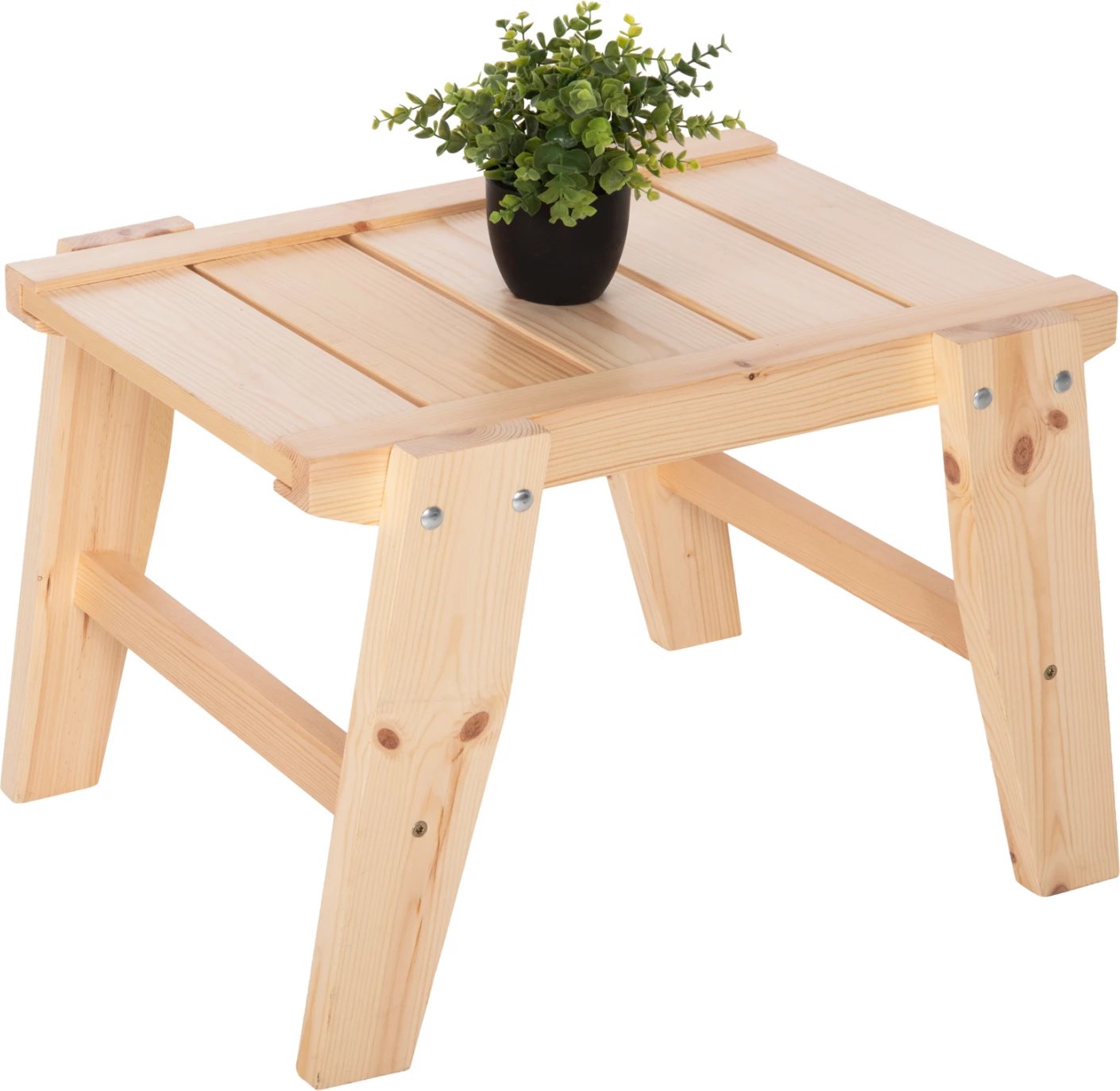 Tavolinë anësore për plazh SKOPEL, ngjyrë druri natyral, 60x40x44H cm