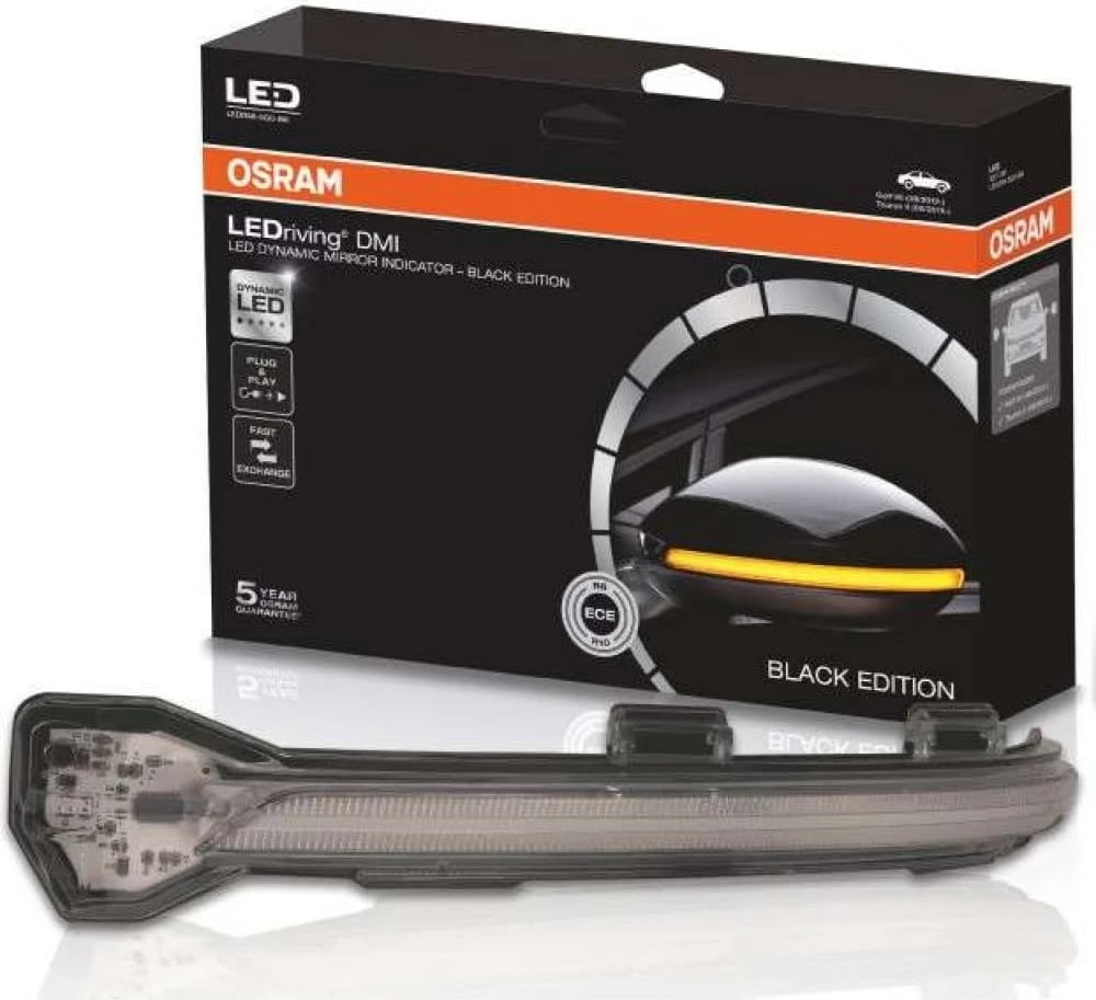 Tregues LED për pasqyrë anësore OSRAM LED DMI 8W0 BK S për Audi A4, Black Edition