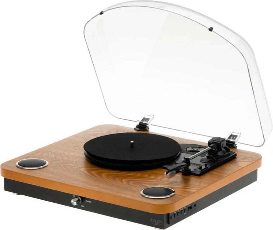 Gramafon Adler AD1914Wood me Bluetooth, USB, ngjyrë dru
