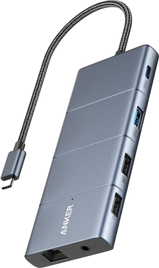 Hub USB-C Anker 565, 11 porte, Gri