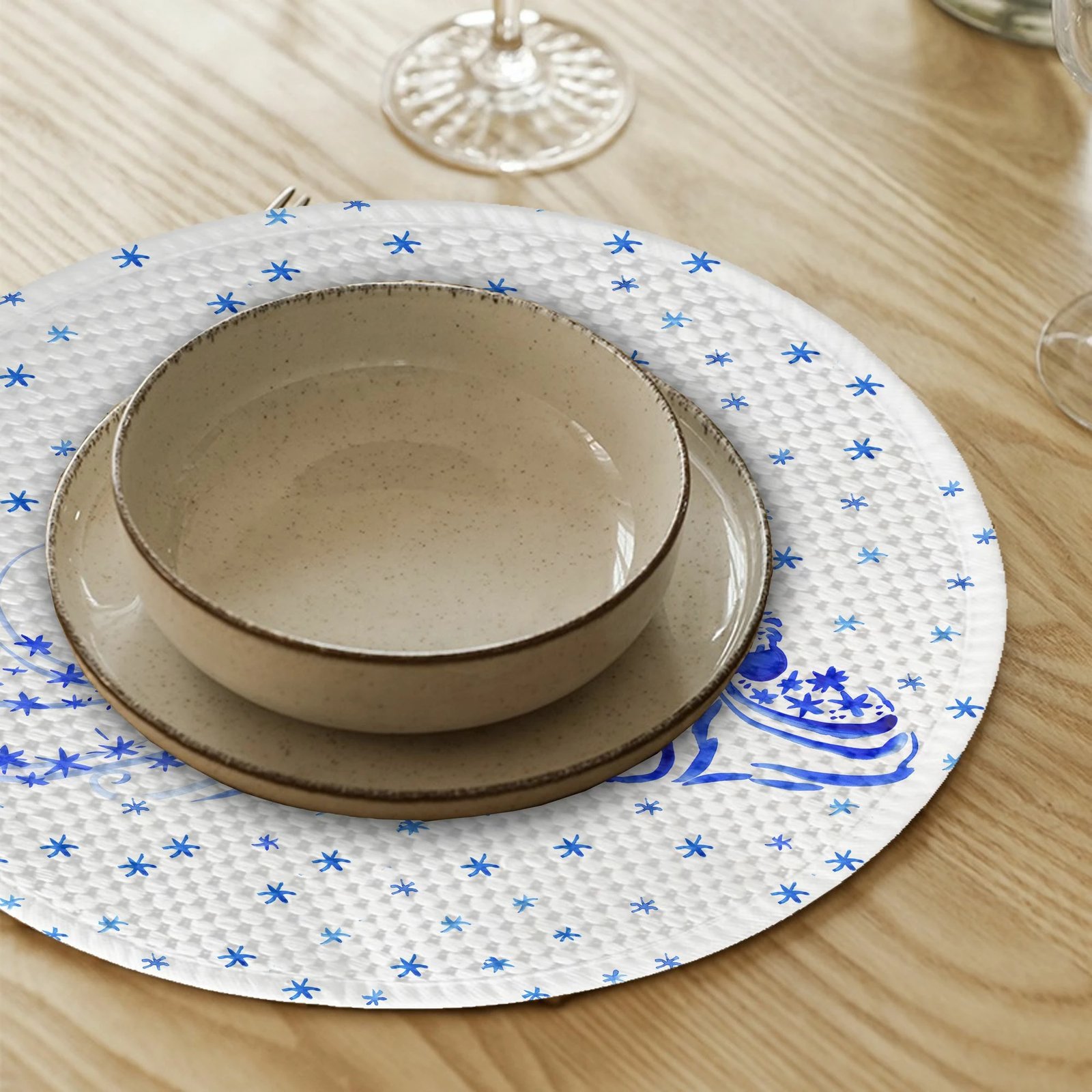 Set 4 nënshtrues tavoline Hermia Concept, shumëngjyrëshe, 37cm