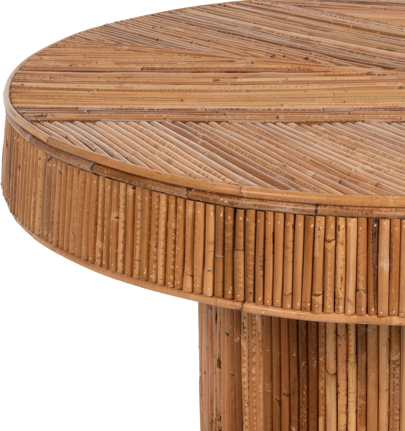 Tavolinë kafeje e rrumbullakët, Gatsby, FH9651, rattan, ngjyrë natyrale, Φ100x50H cm