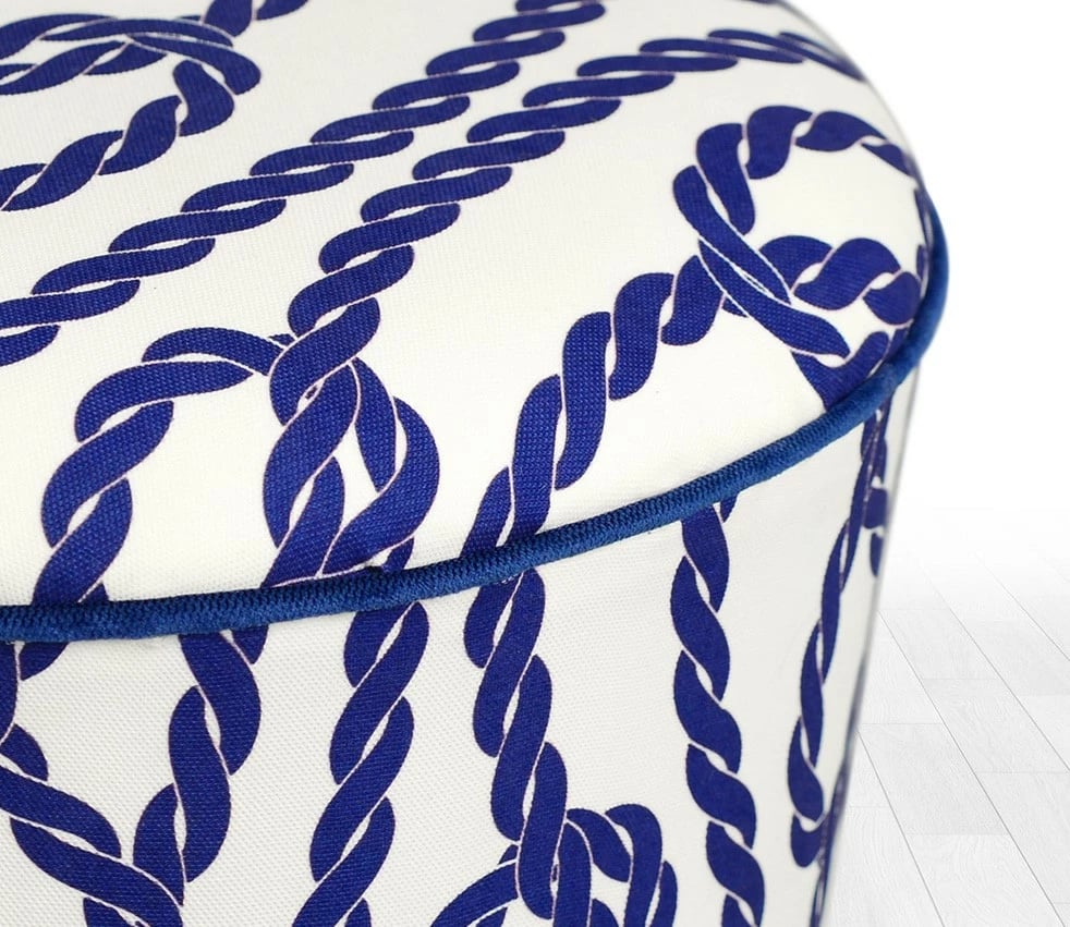 Pouf Atelier del Sofa, Cunda v2, ngjyrë kaltër dhe bardhë