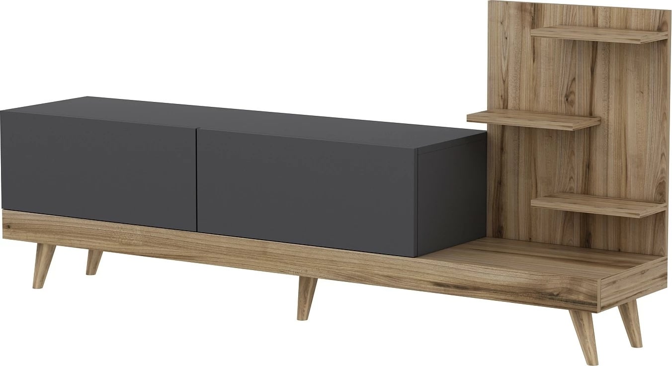 Komodë TV Hanah Home, dizajn anthracite-dru arre