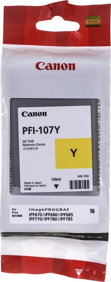 Rezervuar boje Canon PFI-107Y, Verdhë, 1 copë