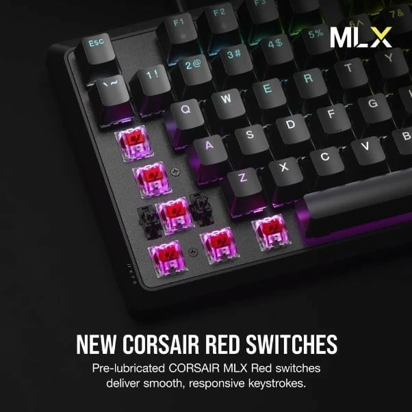 Tastierë mekanike Corsair K70 Core RGB (CH-910971E-NA), me kabllo USB, ndriçim RGB, e zezë