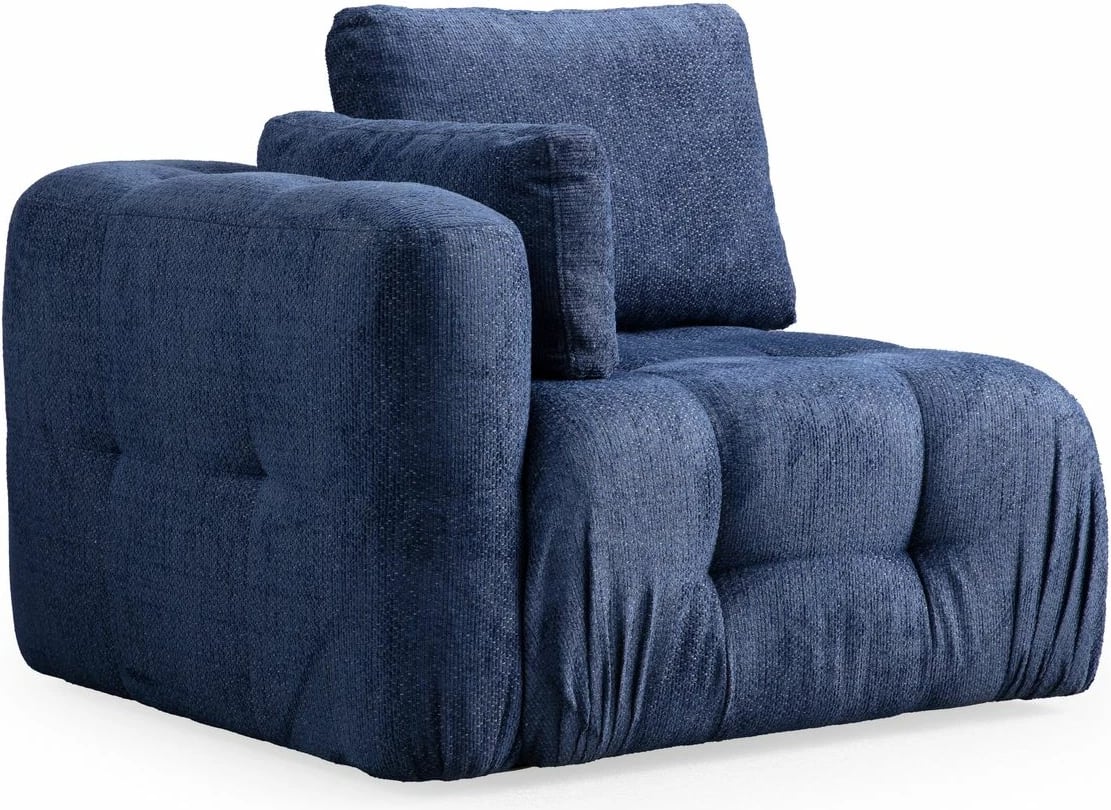 Këndollë Amaris dy ulëse me pouffe, ngjyrë blu e errët