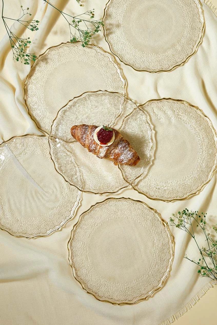 Set pjatash ëmbëlsirash (6 copë), Hermia, Goblen, transparente