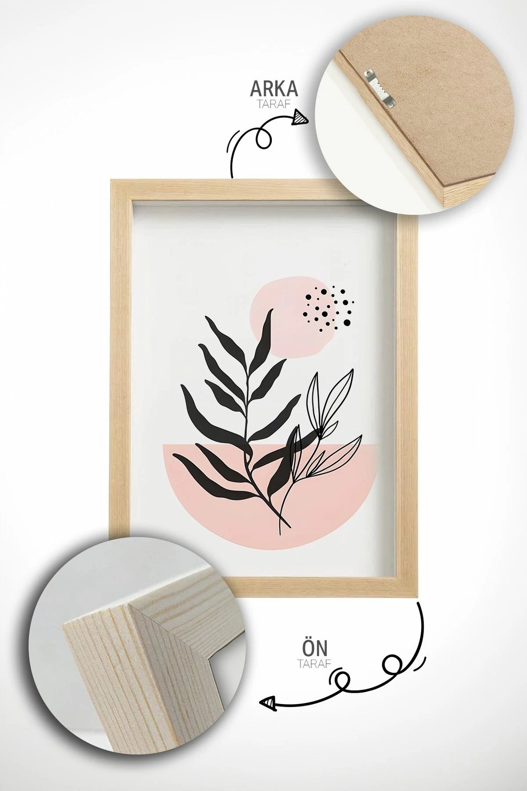 Set pikturash dekorative me kornizë, 3 copë, Wallity, Artvmodel2-Ahsap