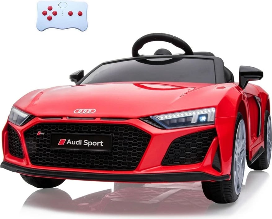 Makinë elektrike për fëmijë, Milly Mally, Audi R8 Spyder, 12V 4.5Ah, 2x30W, telekomandë, rrota EVA, e kuqe