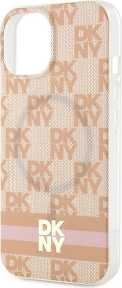 Mbështjellës DKNY IML Checkered Mono Pattern & Printed Stripes MagSafe për iPhone 15/14/13, Rozë