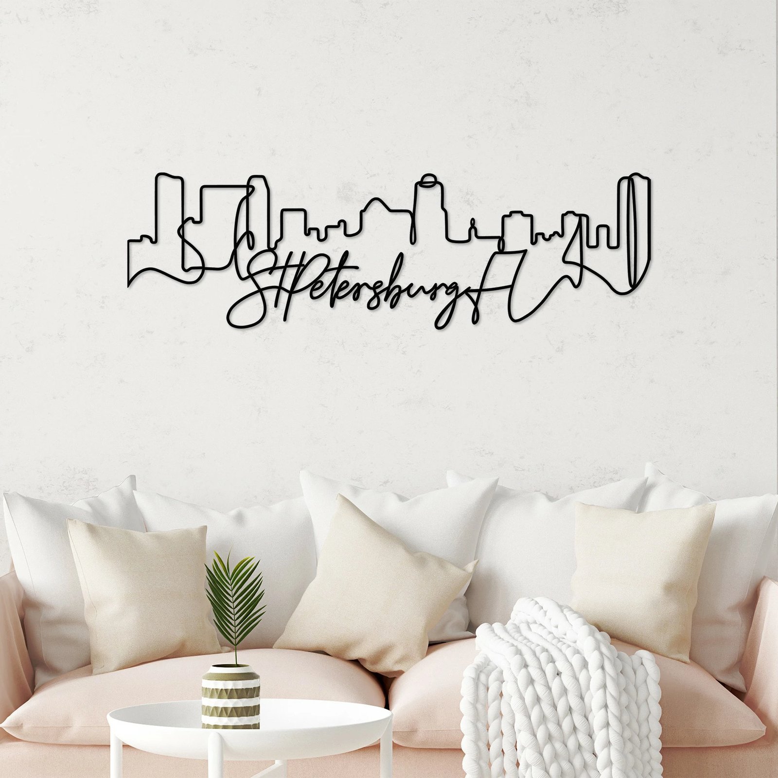 Aksesor dekorativ metalik për mur, St.Petersburg, Wallity, ngjyrë e zezë