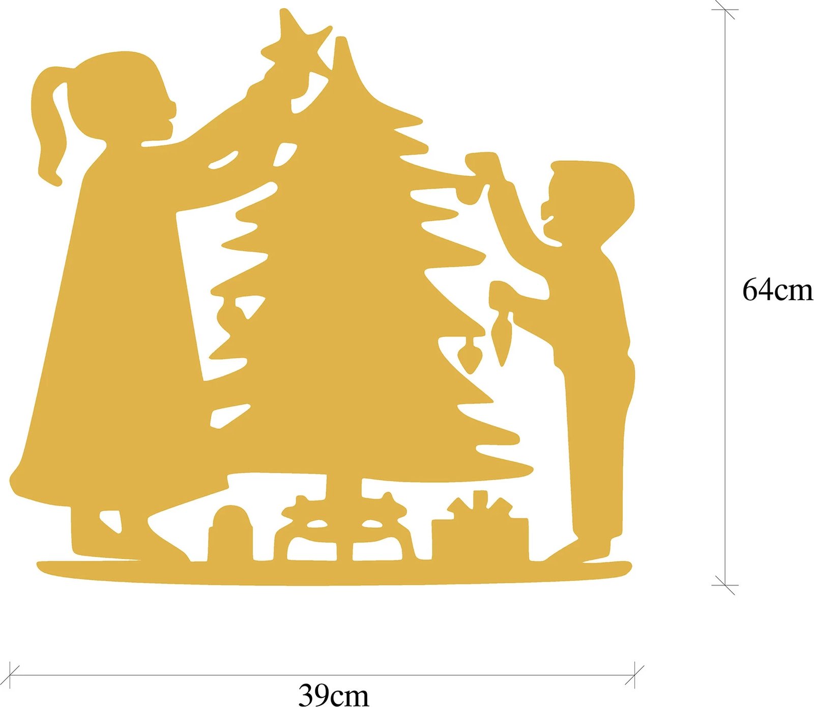 Aksesor dekorativ metalik për mur, ngjyrë ari, Wallity XMASGOLD - 016