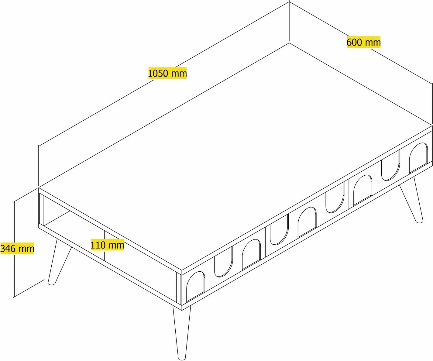 Tavolinë e ulët Skye Decor, Lyon 34 - Atlas, arr