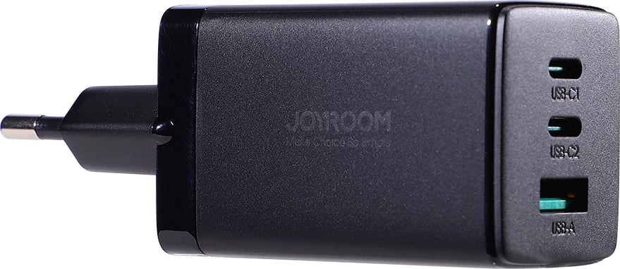 Karikues i shpejtë GaN Joyroom TCG01, 65W, 2x USB-C & 1x USB-A, me kabllo USB-C në USB-C 100W, i zi