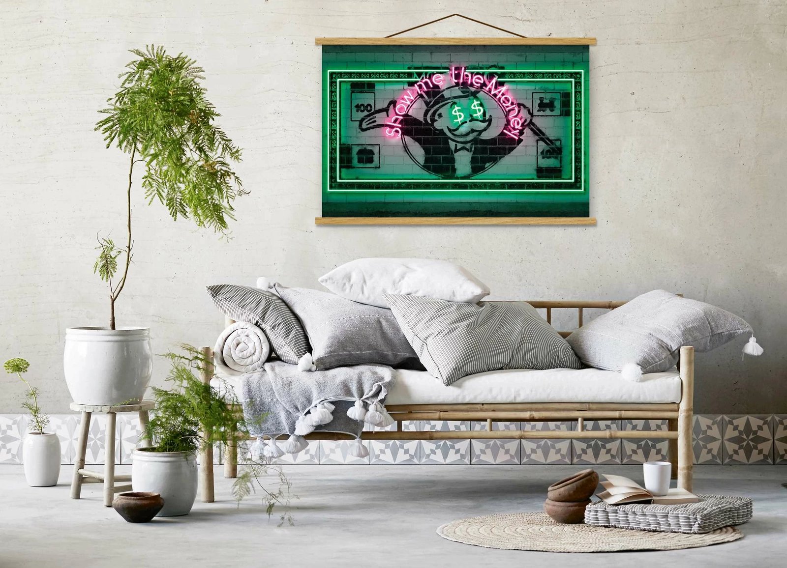 Pikturë dekorative me kornizë, shumëngjyrëshe, MRG62, 50x70cm