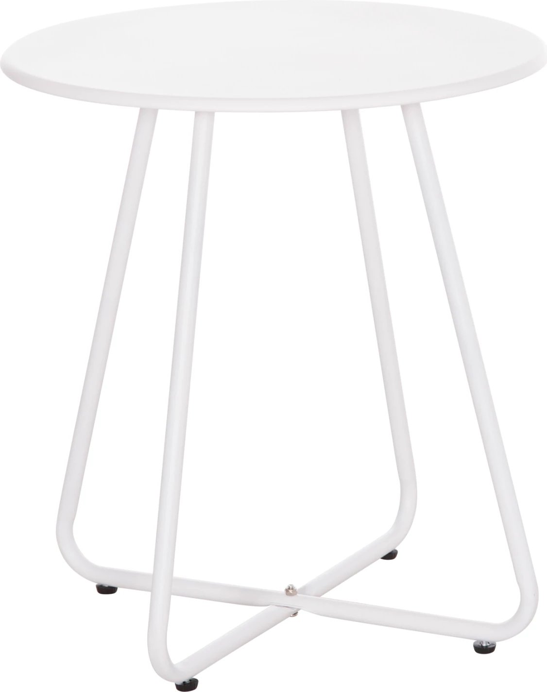 Tavolinë anësore e rrumbullakët SAMMON FH6271.02 metalike, ngjyrë e bardhë, Φ45x50Hcm