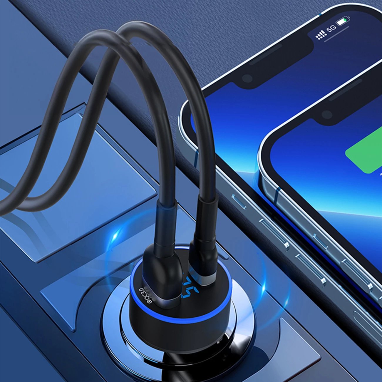 Karikues veture Wozinsky WDCCAC, 36W, 2 porta USB-C/USB-A, i zi