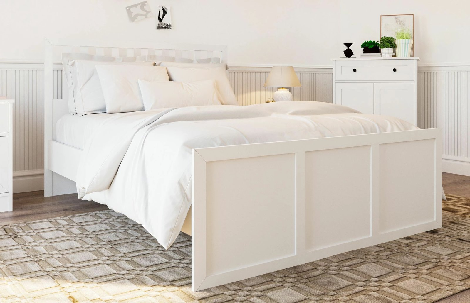 Krevat dopio, ngjyrë e bardhë matte, Skye Decor, RB-168-04-004