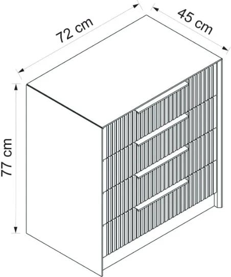 Komodë Hanah Home, Kale Luxe, anthracite, 72x77x45cm