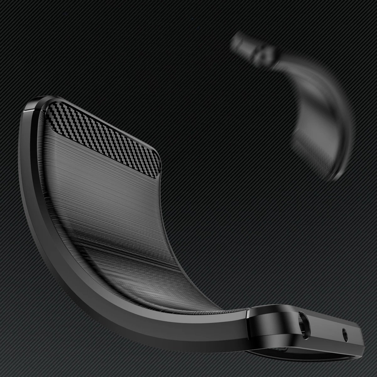 Mbështjellës Hurtel Carbon Case për Realme 10 Pro, TPU, i zi