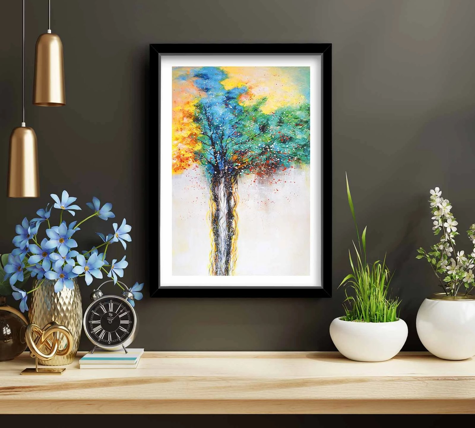 Pikturë dekorative me kornizë MDF, shumëngjyrëshe, 38x53cm, 3853NISCT-010