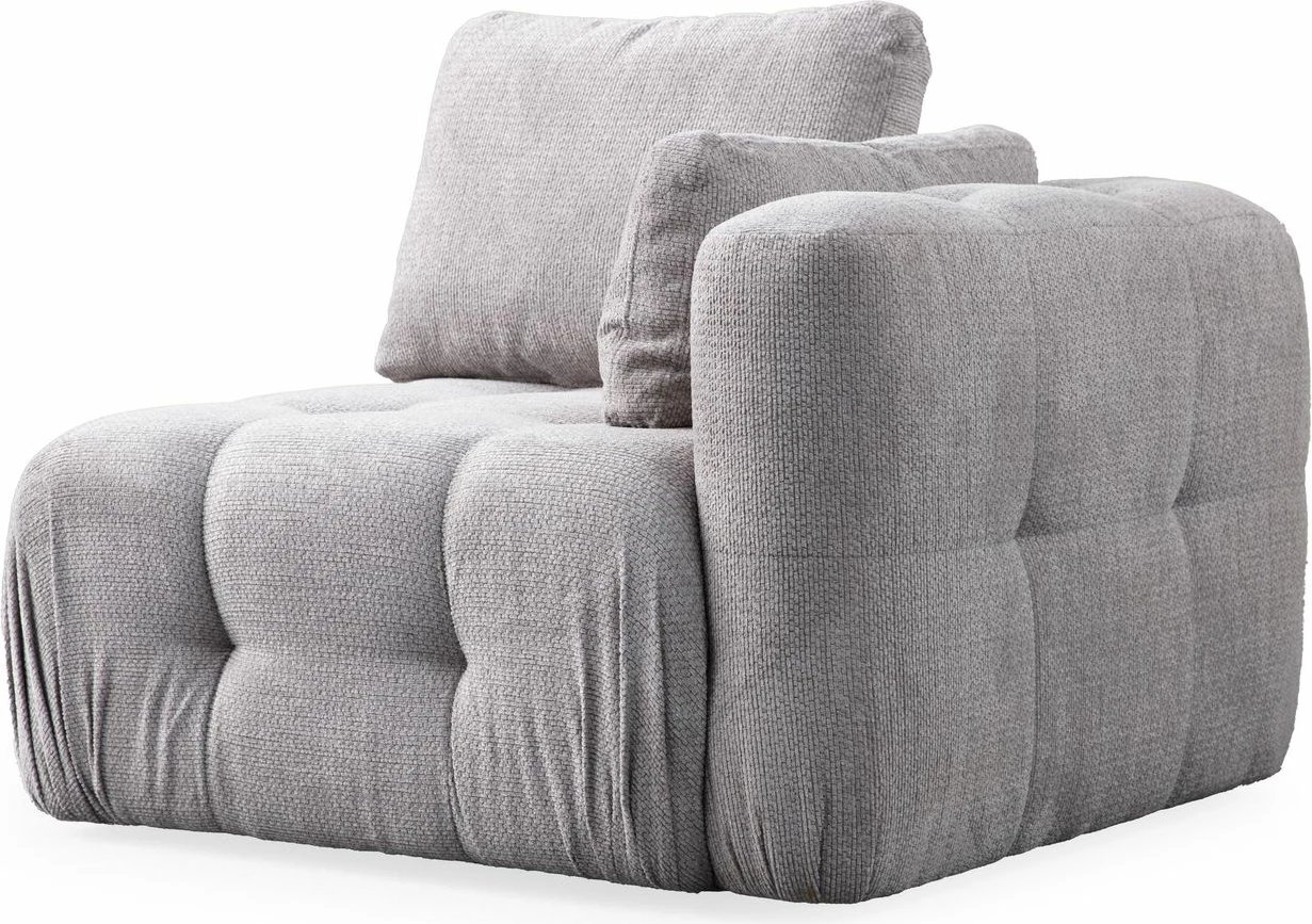Kënd divan Atelier del Sofa Amaris, 2 vende me pouffe, ngjyrë gri e çelët Kënd divan Atelier del Sofa Amaris, 2 vende me pouffe, ngjyrë gri e çelët