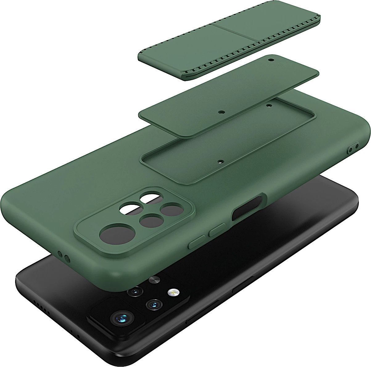 Mbështjellës Wozinsky Kickstand Case për Xiaomi Poco M4 Pro 5G, silikon, rozë