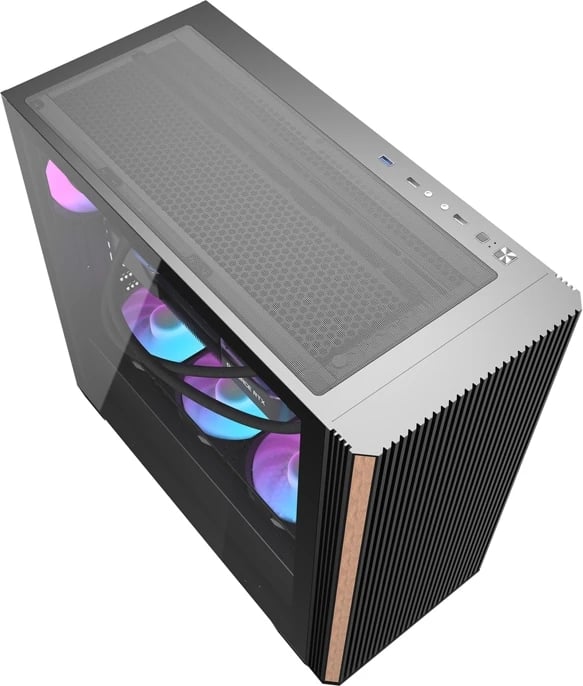 Kasë Darkflash DS900WS me 4 ventilatorë, Midi Tower, xham i temperuar, e zezë