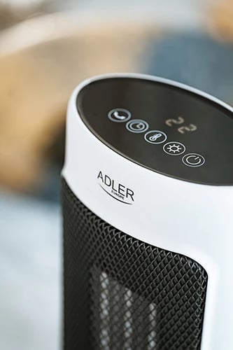 Ngrohës kullë Adler AD 7738, qeramik, 2000W, LED, telekomandë, timer 1-12h, i bardhë